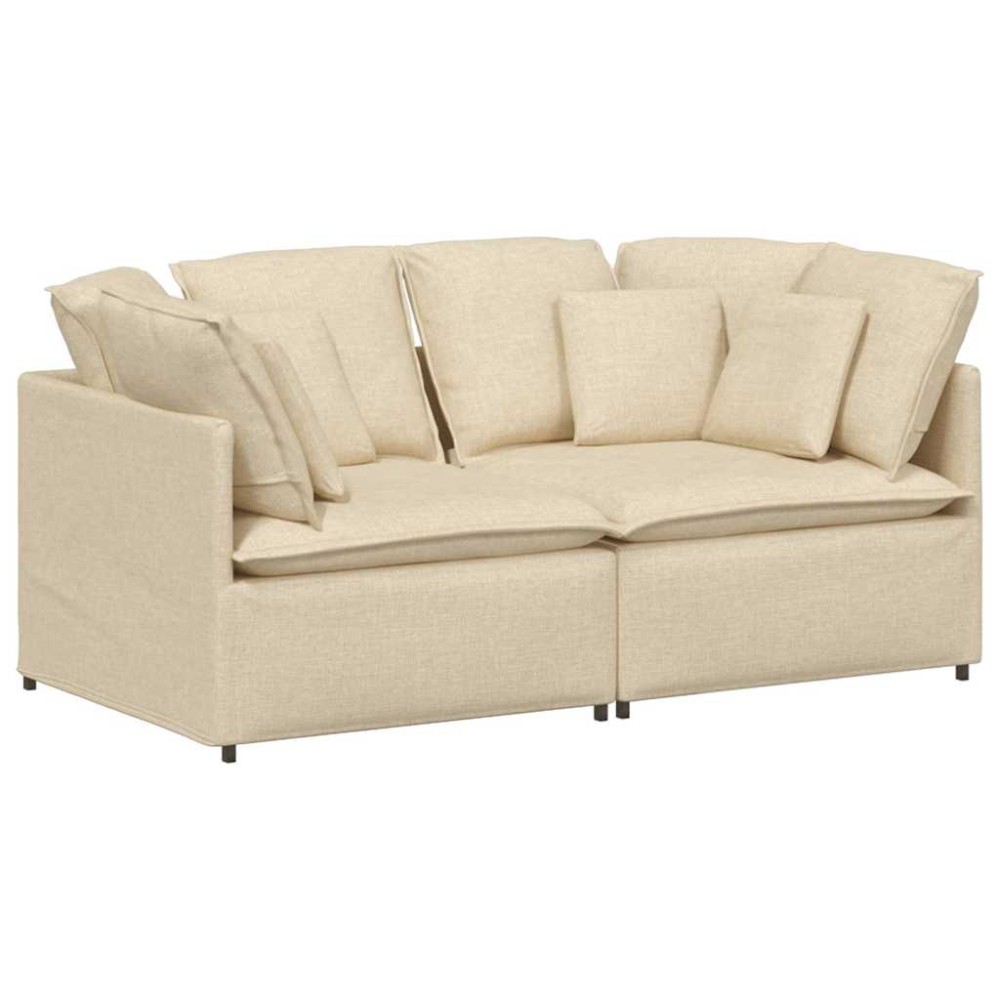 vidaXL Canapea modulară cu perne, crem, textil