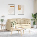 vidaXL Canapea modulară cu perne, crem, textil vidaXL Canapea modulară cu perne, crem, textil