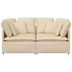 vidaXL Canapea modulară cu perne, crem, textil vidaXL Canapea modulară cu perne, crem, textil