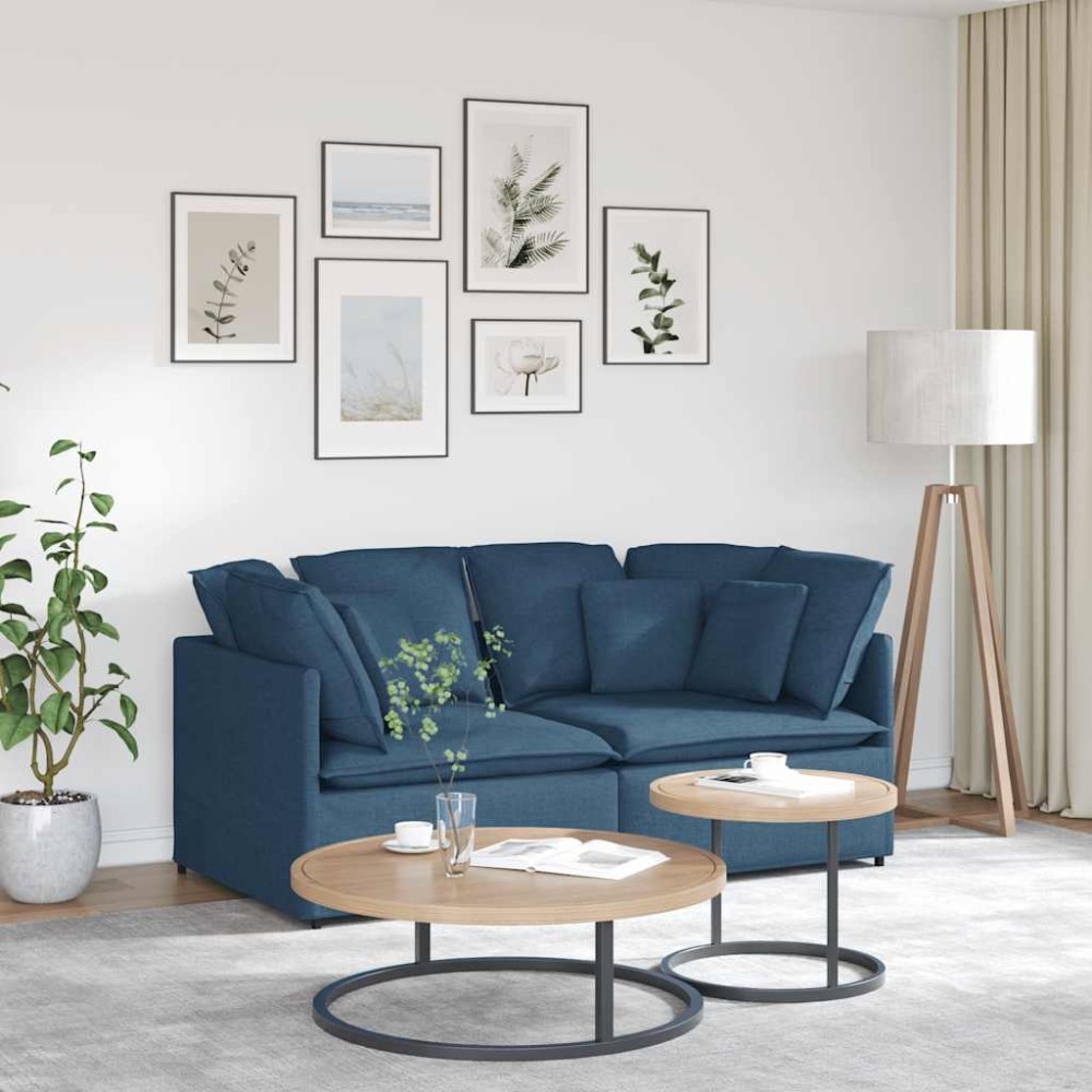 vidaXL Canapea modulară cu perne, albastru, textil