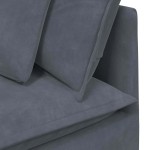 vidaXL Canapea modulară cu perne catifea gri închis vidaXL Canapea modulară cu perne catifea gri închis