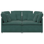 vidaXL Canapea modulară cu perne, verde închis, catifea vidaXL Canapea modulară cu perne, verde închis, catifea