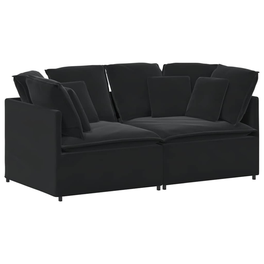 vidaXL Canapea modulară cu perne, negru, catifea