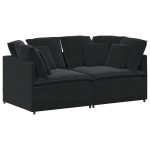 vidaXL Canapea modulară cu perne, negru, catifea
