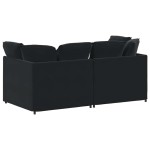 vidaXL Canapea modulară cu perne, negru, catifea