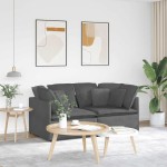 vidaXL Canapea modulară cu perne, gri închis, țesătură velur vidaXL Canapea modulară cu perne, gri închis, țesătură velur