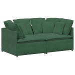 vidaXL Canapea modulară cu perne, verde închis, țesătură velur vidaXL Canapea modulară cu perne, verde închis, țesătură velur