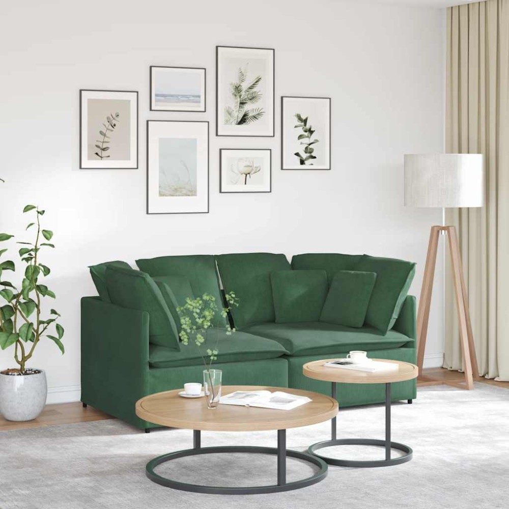 vidaXL Canapea modulară cu perne, verde închis, țesătură velur