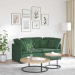 vidaXL Canapea modulară cu perne, verde închis, țesătură velur vidaXL Canapea modulară cu perne, verde închis, țesătură velur