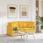 vidaXL Canapea modulară cu perne, galben deschis, țesătură velur vidaXL Canapea modulară cu perne, galben deschis, țesătură velur