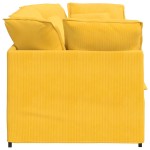 vidaXL Canapea modulară cu perne, galben deschis, țesătură velur vidaXL Canapea modulară cu perne, galben deschis, țesătură velur