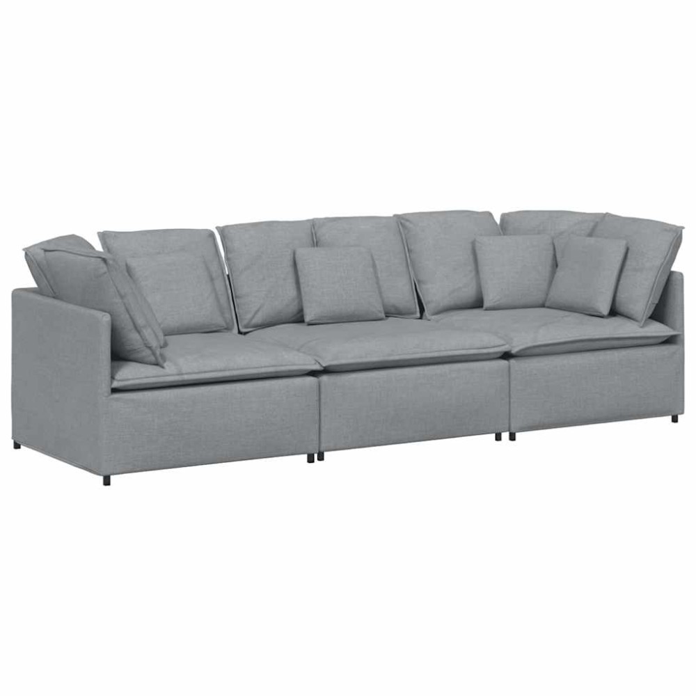 vidaXL Canapea modulară cu perne, gri deschis, textil