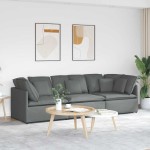 vidaXL Canapea modulară cu perne din stofă gri închis vidaXL Canapea modulară cu perne din stofă gri închis