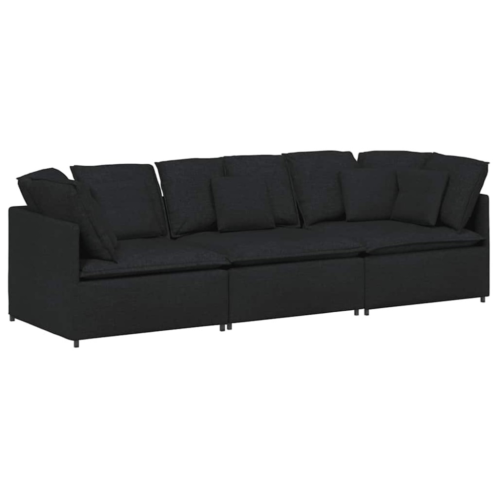 vidaXL Canapea modulară cu perne, negru, textil