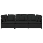 vidaXL Canapea modulară cu perne, negru, textil vidaXL Canapea modulară cu perne, negru, textil