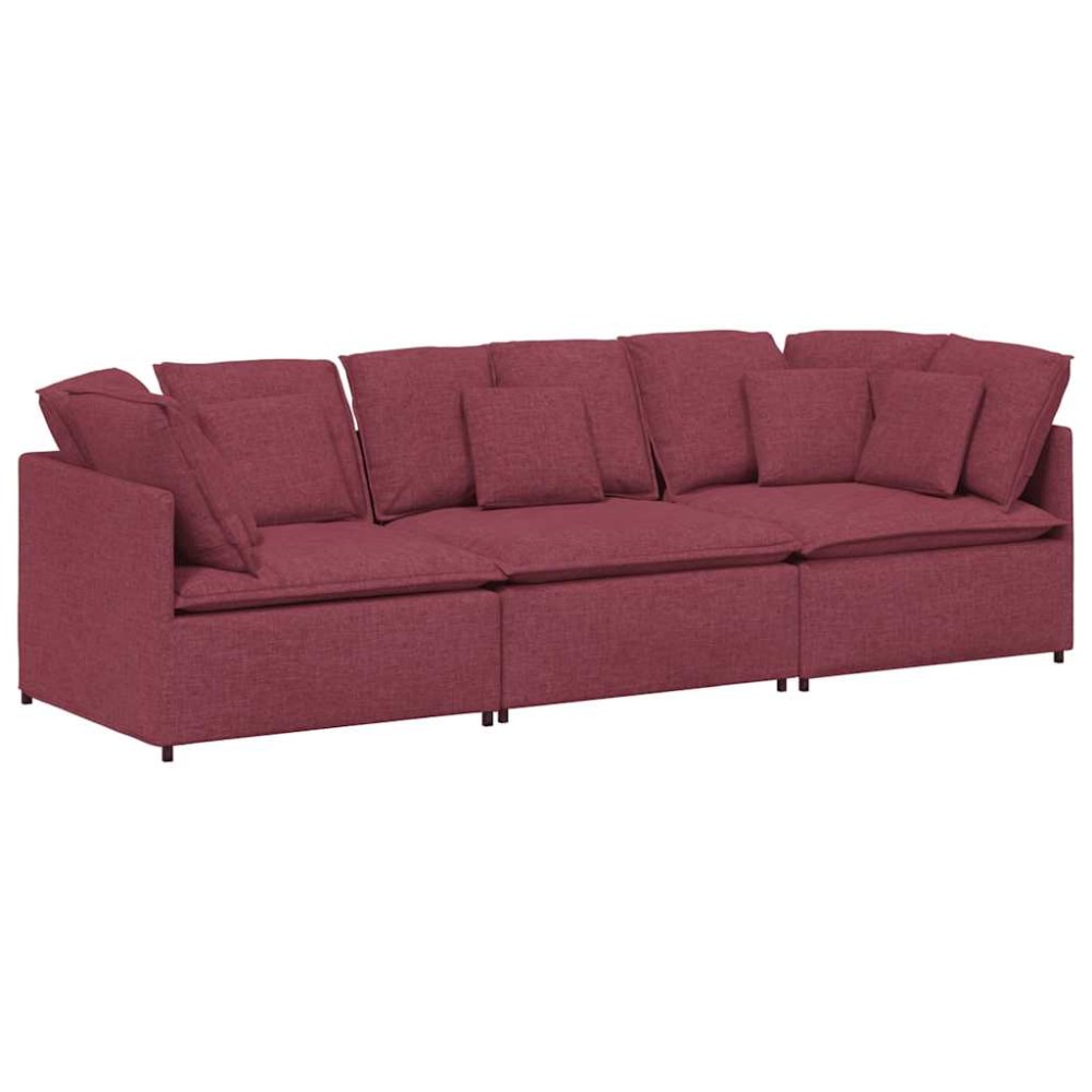 vidaXL Canapea modulară cu perne, roșu vin, textil
