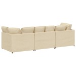 vidaXL Canapea modulară cu perne, crem, textil
