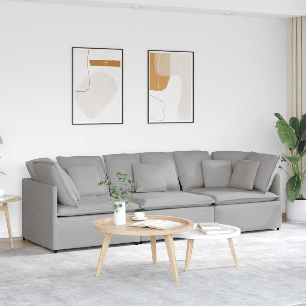 vidaXL Canapea modulară cu perne, gri nor, textil