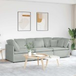 vidaXL Canapea modulară cu perne, gri deschis, catifea vidaXL Canapea modulară cu perne, gri deschis, catifea