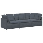 vidaXL Canapea modulară cu perne catifea gri închis vidaXL Canapea modulară cu perne catifea gri închis