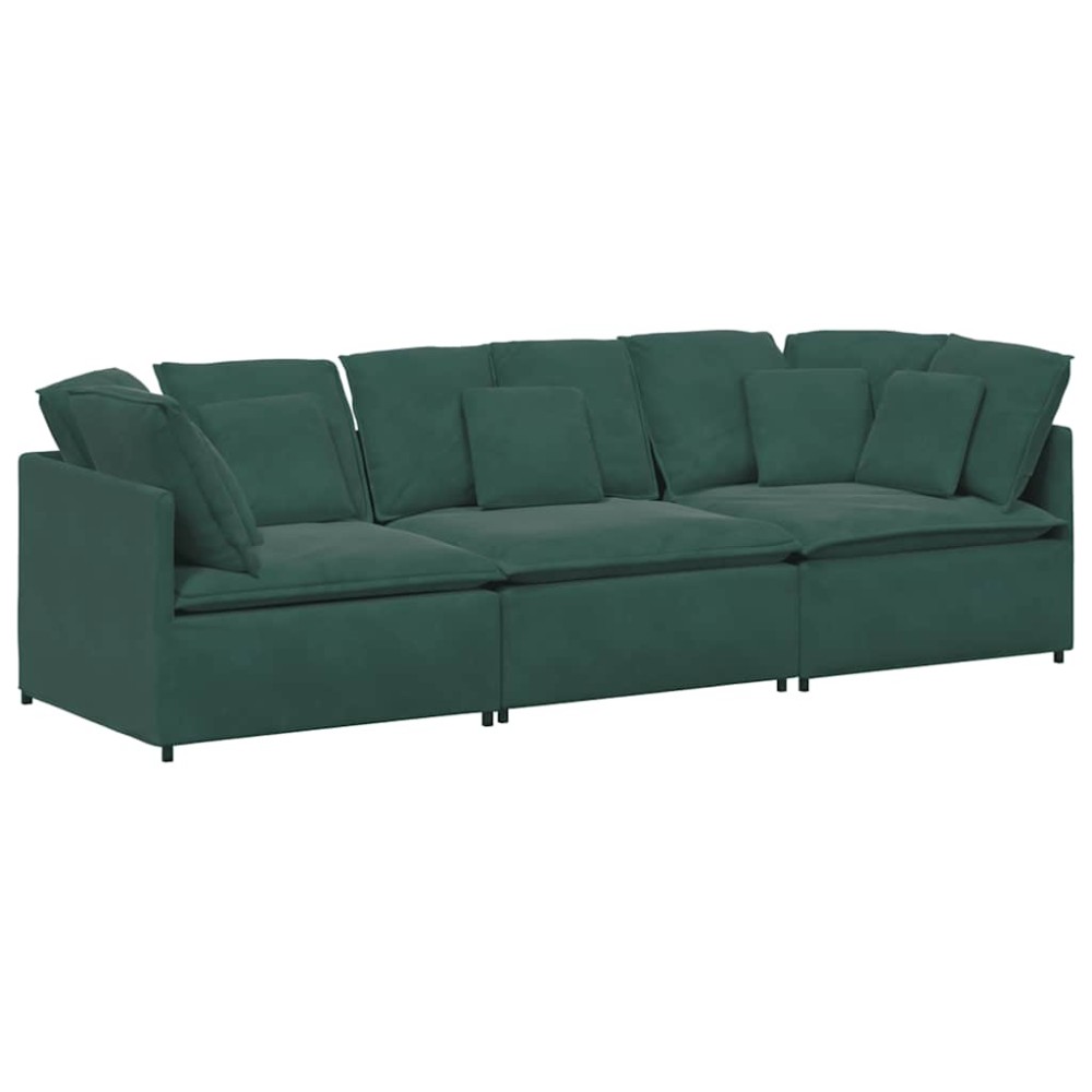 vidaXL Canapea modulară cu perne, verde închis, catifea