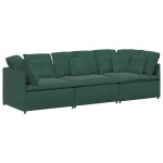 vidaXL Canapea modulară cu perne, verde închis, catifea vidaXL Canapea modulară cu perne, verde închis, catifea