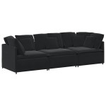 vidaXL Canapea modulară cu perne, negru, catifea vidaXL Canapea modulară cu perne, negru, catifea