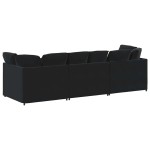 vidaXL Canapea modulară cu perne, negru, catifea vidaXL Canapea modulară cu perne, negru, catifea