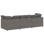 vidaXL Canapea modulară cu perne, gri deschis, țesătură velur vidaXL Canapea modulară cu perne, gri deschis, țesătură velur