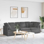 vidaXL Canapea modulară cu perne, gri închis, țesătură velur vidaXL Canapea modulară cu perne, gri închis, țesătură velur