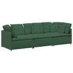 vidaXL Canapea modulară cu perne, verde închis, țesătură velur vidaXL Canapea modulară cu perne, verde închis, țesătură velur