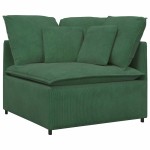 vidaXL Canapea modulară cu perne, verde închis, țesătură velur vidaXL Canapea modulară cu perne, verde închis, țesătură velur