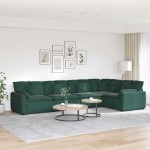 vidaXL Canapea modulară cu perne, verde închis, catifea
