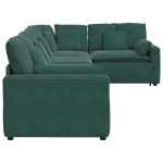 vidaXL Canapea modulară cu perne, verde închis, catifea