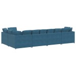 vidaXL Canapea modulară cu perne, albastru, catifea vidaXL Canapea modulară cu perne, albastru, catifea