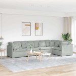 vidaXL Canapea modulară cu perne, gri deschis, catifea vidaXL Canapea modulară cu perne, gri deschis, catifea