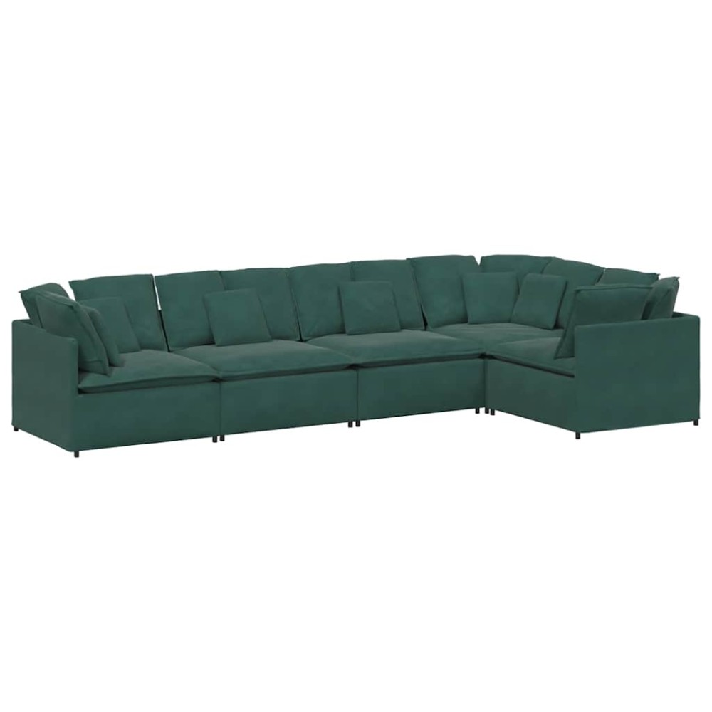 vidaXL Canapea modulară cu perne, verde închis, catifea