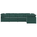 vidaXL Canapea modulară cu perne, verde închis, catifea vidaXL Canapea modulară cu perne, verde închis, catifea