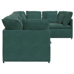 vidaXL Canapea modulară cu perne, verde închis, catifea vidaXL Canapea modulară cu perne, verde închis, catifea