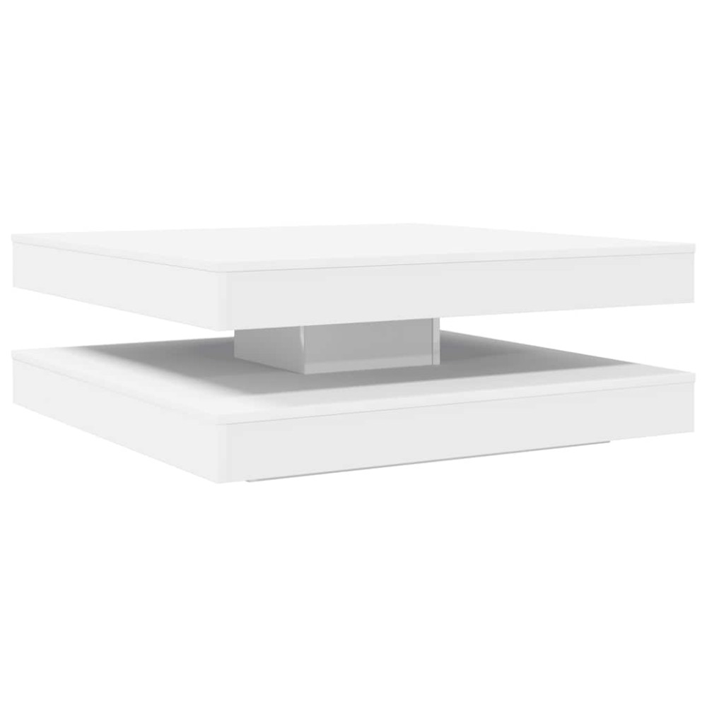 vidaXL Măsuță cafea rotativă 360 grade, alb 90x90x34,5 cm