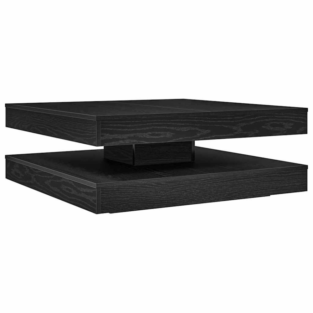 vidaXL Masuta de cafea rotativa 360 de grade stejar negru 90x90x34,5cm