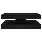 vidaXL Masuta de cafea rotativa 360 de grade stejar negru 90x90x34,5cm