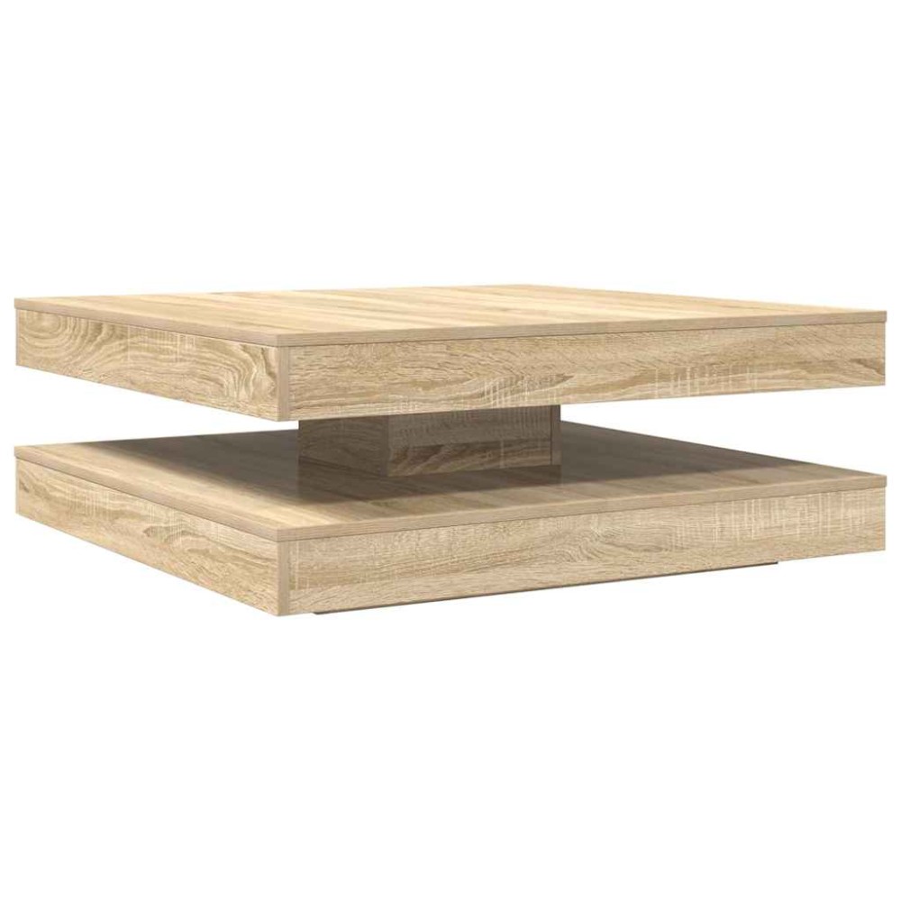 vidaXL Măsuță cafea rotativă 360 grade, stejar sonoma 90x90x34,5 cm