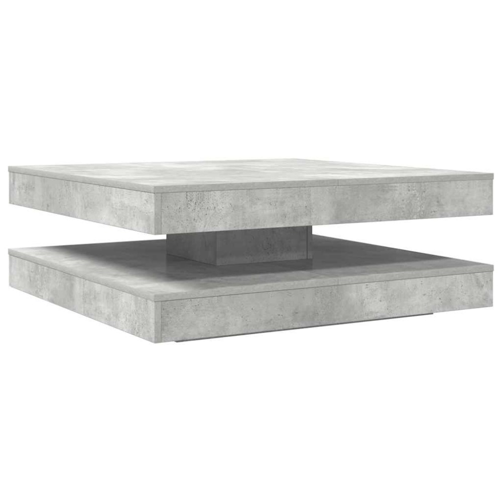 vidaXL Măsuță cafea rotativă 360 grade, gri beton 90x90x34,5 cm