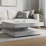 vidaXL Măsuță cafea rotativă 360 grade, gri beton 90x90x34,5 cm vidaXL Măsuță cafea rotativă 360 grade, gri beton 90x90x34,5 cm