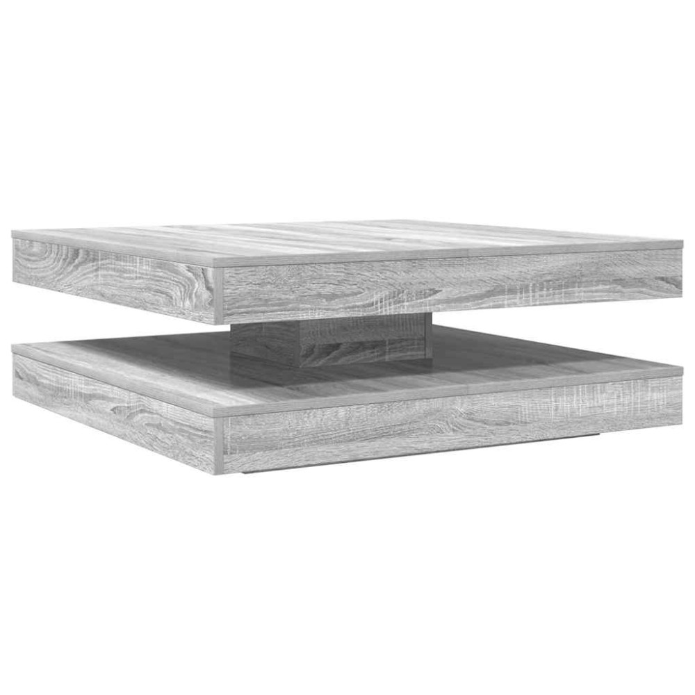 vidaXL Măsuță cafea rotativă 360 grade, sonoma gri 90x90x34,5 cm