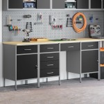 vidaXL Set dulap de lucru cu masă, 4 piese, negru, lemn și oțel vidaXL Set dulap de lucru cu masă, 4 piese, negru, lemn și oțel