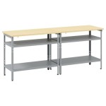 vidaXL Set banc de lucru, 2 piese, gri, oțel vidaXL Set banc de lucru, 2 piese, gri, oțel