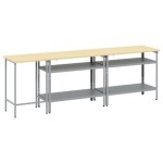Set banc de lucru 3 piese vidaXL Gri Oțel Set banc de lucru 3 piese vidaXL Gri Oțel