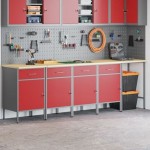 vidaXL Set dulap de lucru/masă de colț, 5 piese, roșu, lemn prelucrat